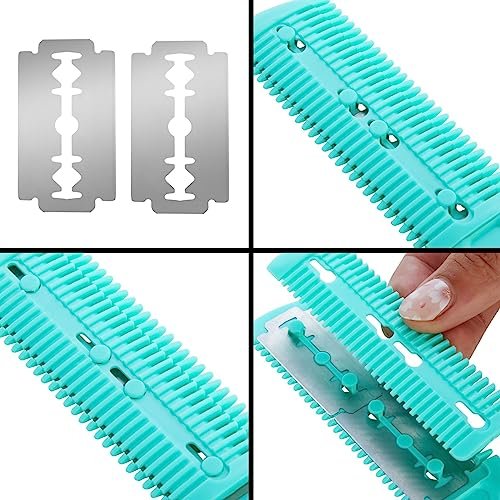 Glamlily Hair Thinning Razor Comb Set - Split End Trimmer - Effortless Thinning Comb - Pack of 4 (7.1 x 1.2 in, Assorted Colors) - görsel 14
