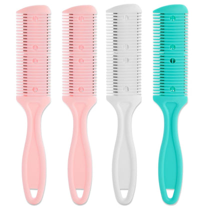 Glamlily Hair Thinning Razor Comb Set - Split End Trimmer - Effortless Thinning Comb - Pack of 4 (7.1 x 1.2 in, Assorted Colors)
