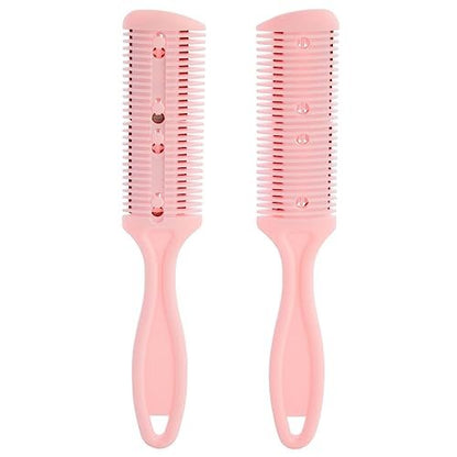 Glamlily Hair Thinning Razor Comb Set - Split End Trimmer - Effortless Thinning Comb - Pack of 4 (7.1 x 1.2 in, Assorted Colors)