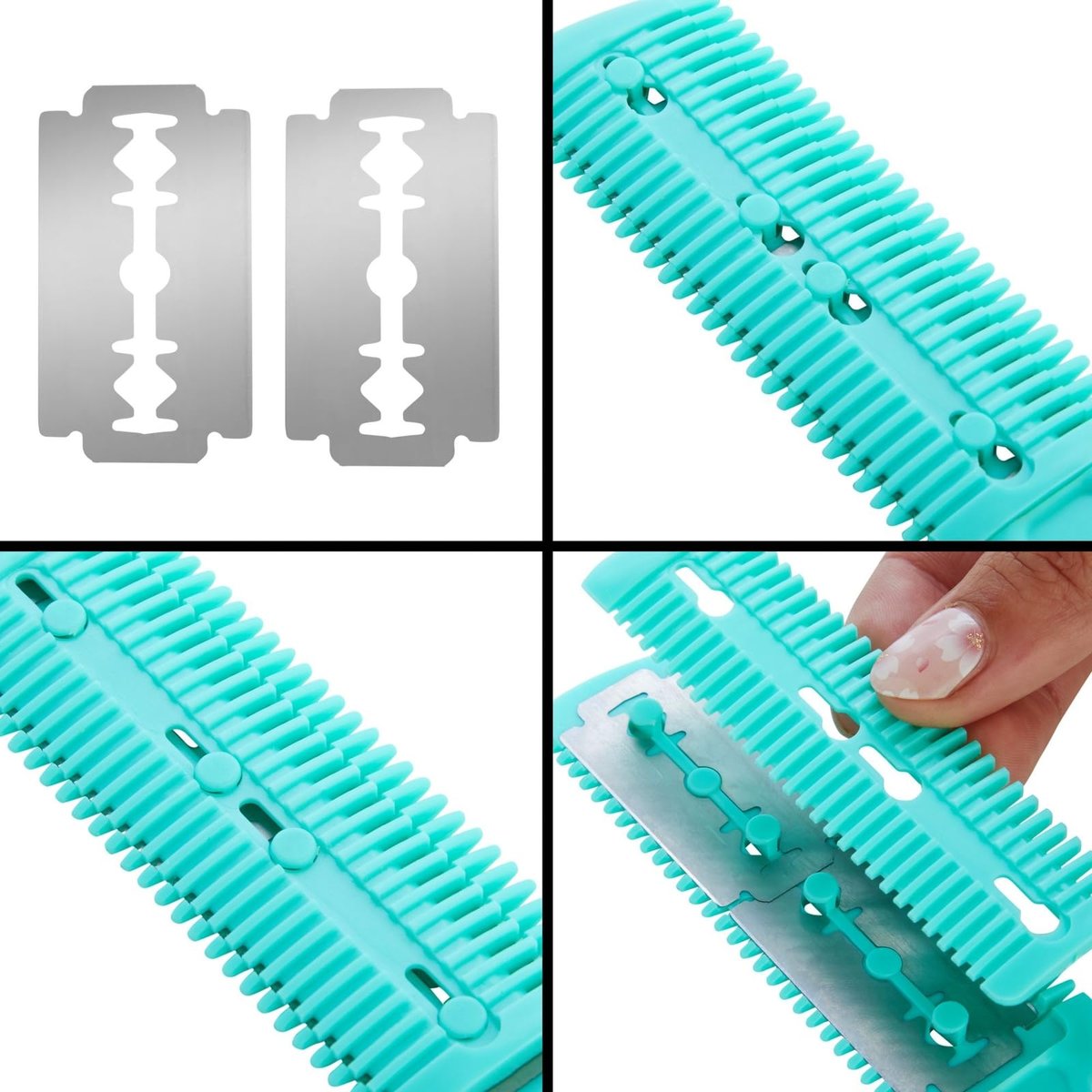 Glamlily Hair Thinning Razor Comb Set - Split End Trimmer - Effortless Thinning Comb - Pack of 4 (7.1 x 1.2 in, Assorted Colors) - görsel 13