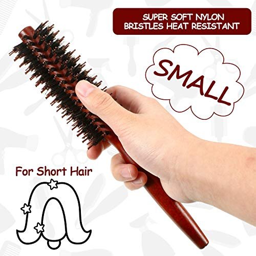 Boao 3-Piece Boar Bristle Round Hair Brush Set – Natural Wood Handle Brushes for Drying, Styling & Curling (10, 12, 14 Rows) Avelisse