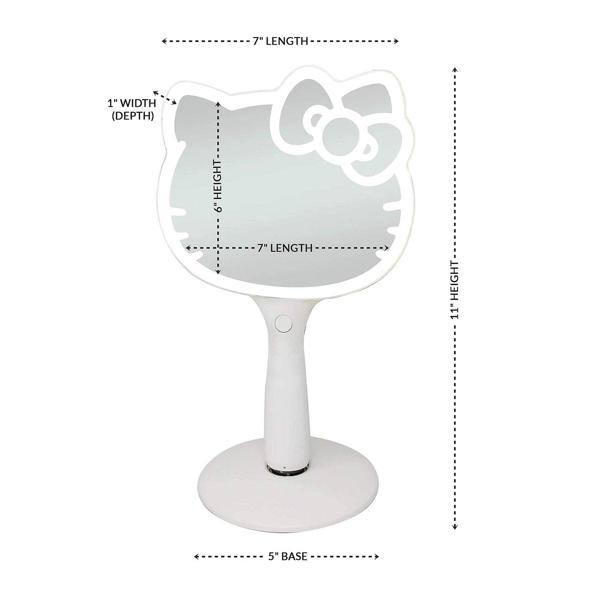 Hello Kitty LED Handheld Mirror by Impressions Vanity – Adjustable Brightness Makeup Mirror with Standing Base Avelisse