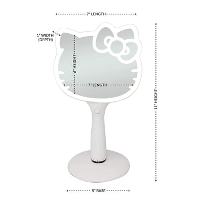 Hello Kitty LED Handheld Mirror by Impressions Vanity – Adjustable Brightness Makeup Mirror with Standing Base Avelisse