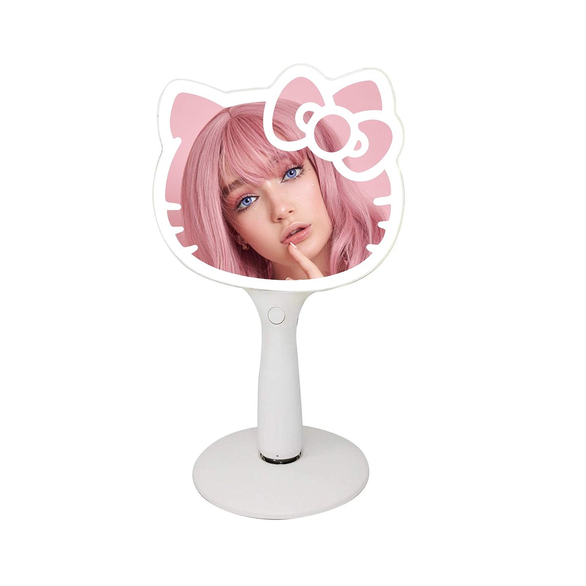 Hello Kitty LED Handheld Mirror by Impressions Vanity – Adjustable Brightness Makeup Mirror with Standing Base Avelisse