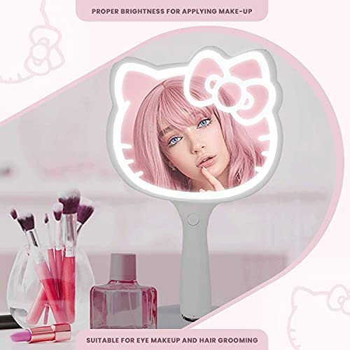 Hello Kitty LED Handheld Mirror by Impressions Vanity – Adjustable Brightness Makeup Mirror with Standing Base Avelisse
