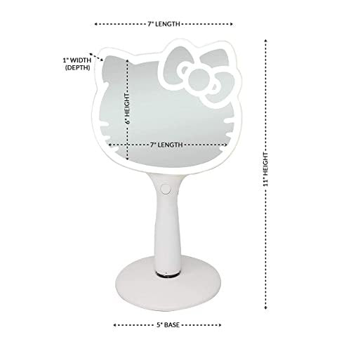 Hello Kitty LED Handheld Mirror by Impressions Vanity – Adjustable Brightness Makeup Mirror with Standing Base Avelisse
