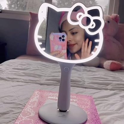Hello Kitty LED Handheld Mirror by Impressions Vanity – Adjustable Brightness Makeup Mirror with Standing Base Avelisse