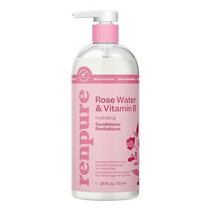 Renpure Rose Water Conditioner – Plant Based Beauty, Soothes Scalp, Hydrates & Nourishes Hair, 24 oz