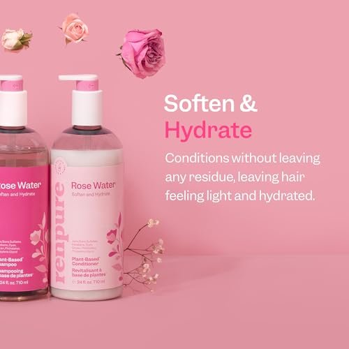 Renpure Rose Water Conditioner – Plant Based Beauty, Soothes Scalp, Hydrates & Nourishes Hair, 24 oz - görsel 4