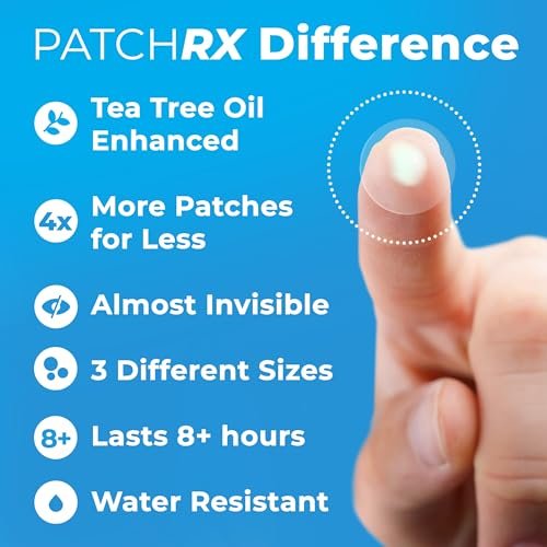 PatchRx Pimple Patches for Face (120 Patches) - Hydrocolloid Acne Patches with Tea Tree Oil, Acne Dots, Zit Stickers - görsel 8