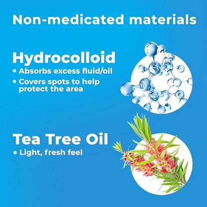 PatchRx Pimple Patches for Face (120 Patches) - Hydrocolloid Acne Patches with Tea Tree Oil, Acne Dots, Zit Stickers