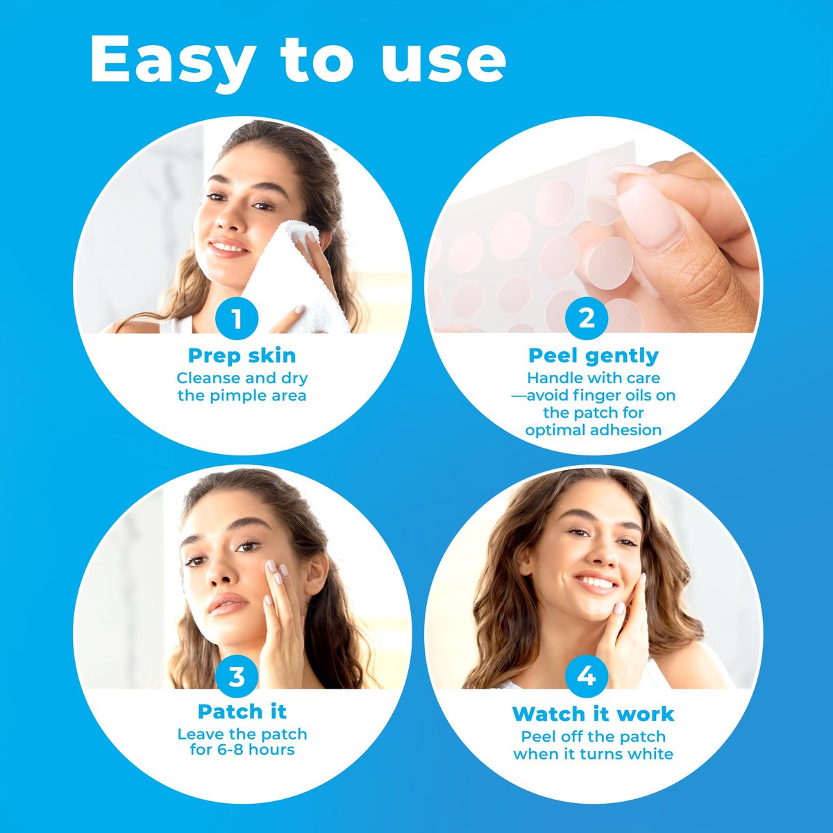 PatchRx Pimple Patches for Face (120 Patches) - Hydrocolloid Acne Patches with Tea Tree Oil, Acne Dots, Zit Stickers - görsel 13