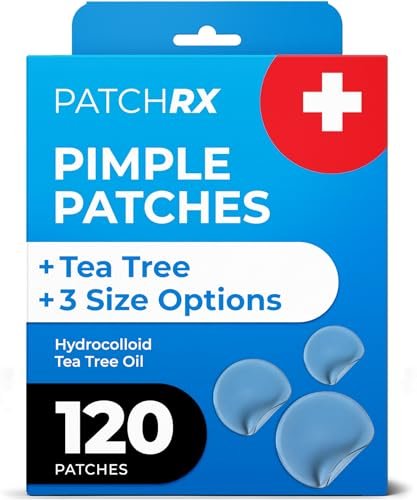 PatchRx Pimple Patches for Face (120 Patches) - Hydrocolloid Acne Patches with Tea Tree Oil, Acne Dots, Zit Stickers - görsel 2