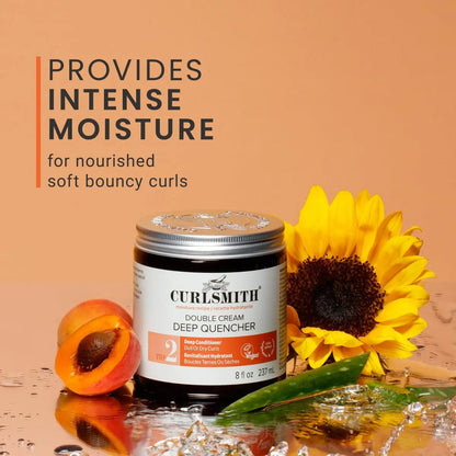 Curlsmith Double Cream Deep Quencher - Deep Conditioning Mask for Curls, Hydrating & Detangling, For All Curl Types, Vegan & Cruelty Free (8 oz) Avelisse