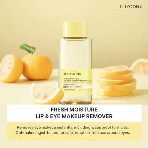 Illiyoon Fresh Moisture Lip and Eye Makeup Remover - Gentle Waterproof Makeup Remover, Non-Greasy with Fermented Yuzu Extract, 10.14 Fl Oz Avelisse