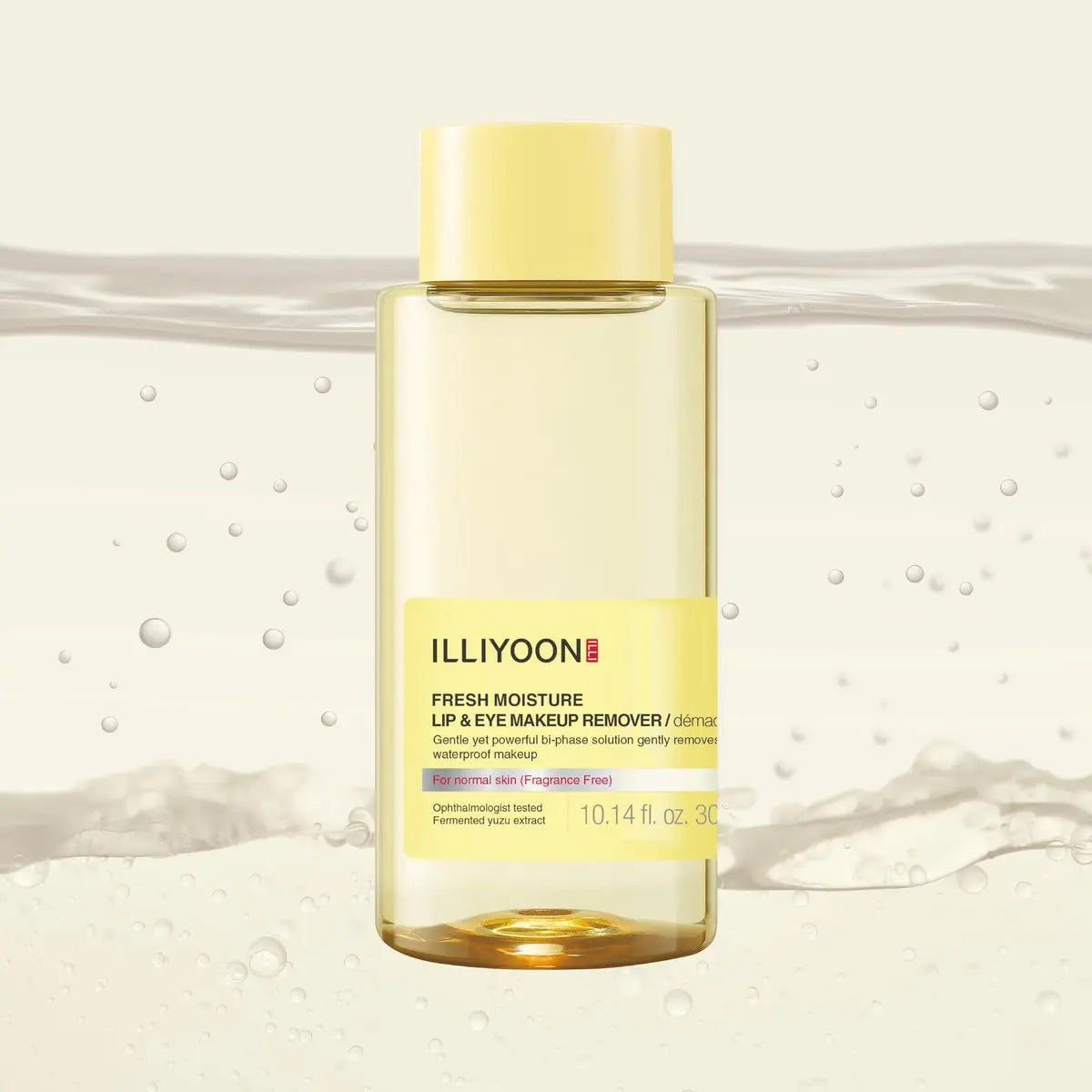 Illiyoon Fresh Moisture Lip and Eye Makeup Remover - Gentle Waterproof Makeup Remover, Non-Greasy with Fermented Yuzu Extract, 10.14 Fl Oz Avelisse