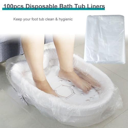 iMeshbean Ionic Detox Foot Bath Tub Basin - White with 100 Liners for All Detox Machines