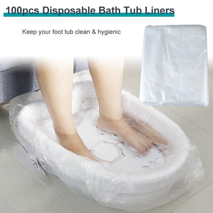 iMeshbean Ionic Detox Foot Bath Tub Basin - White with 100 Liners for All Detox Machines