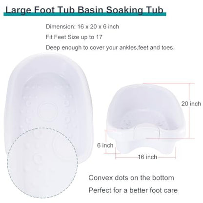 iMeshbean Ionic Detox Foot Bath Tub Basin - White with 100 Liners for All Detox Machines