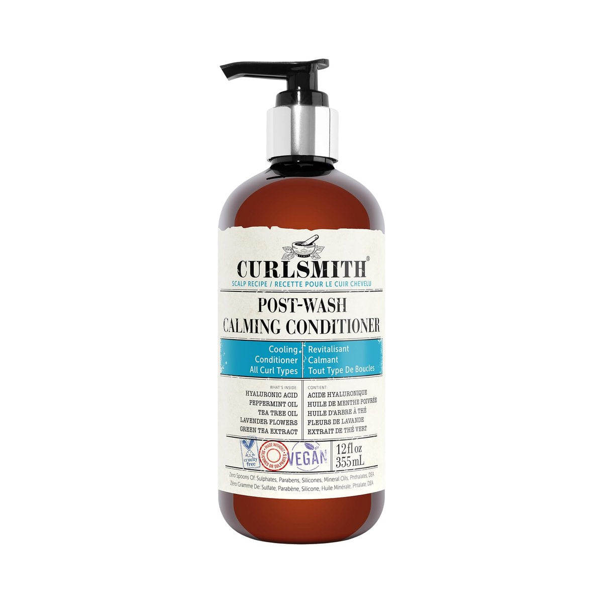 Curlsmith Post-Wash Calming Conditioner – Vegan Cooling Rinse-Out Conditioner for All Hair Types, Scalp Soothing, 12 fl oz - görsel 2