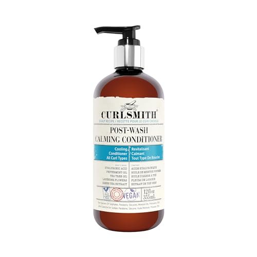 Curlsmith Post-Wash Calming Conditioner – Vegan Cooling Rinse-Out Conditioner for All Hair Types, Scalp Soothing, 12 fl oz - görsel 1