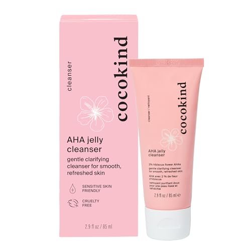 Cocokind AHA Jelly Cleanser - Gentle Exfoliating Face Wash with AHA, BHA & Hyaluronic Acid for Oily Skin, 2.9 Fl Oz Avelisse