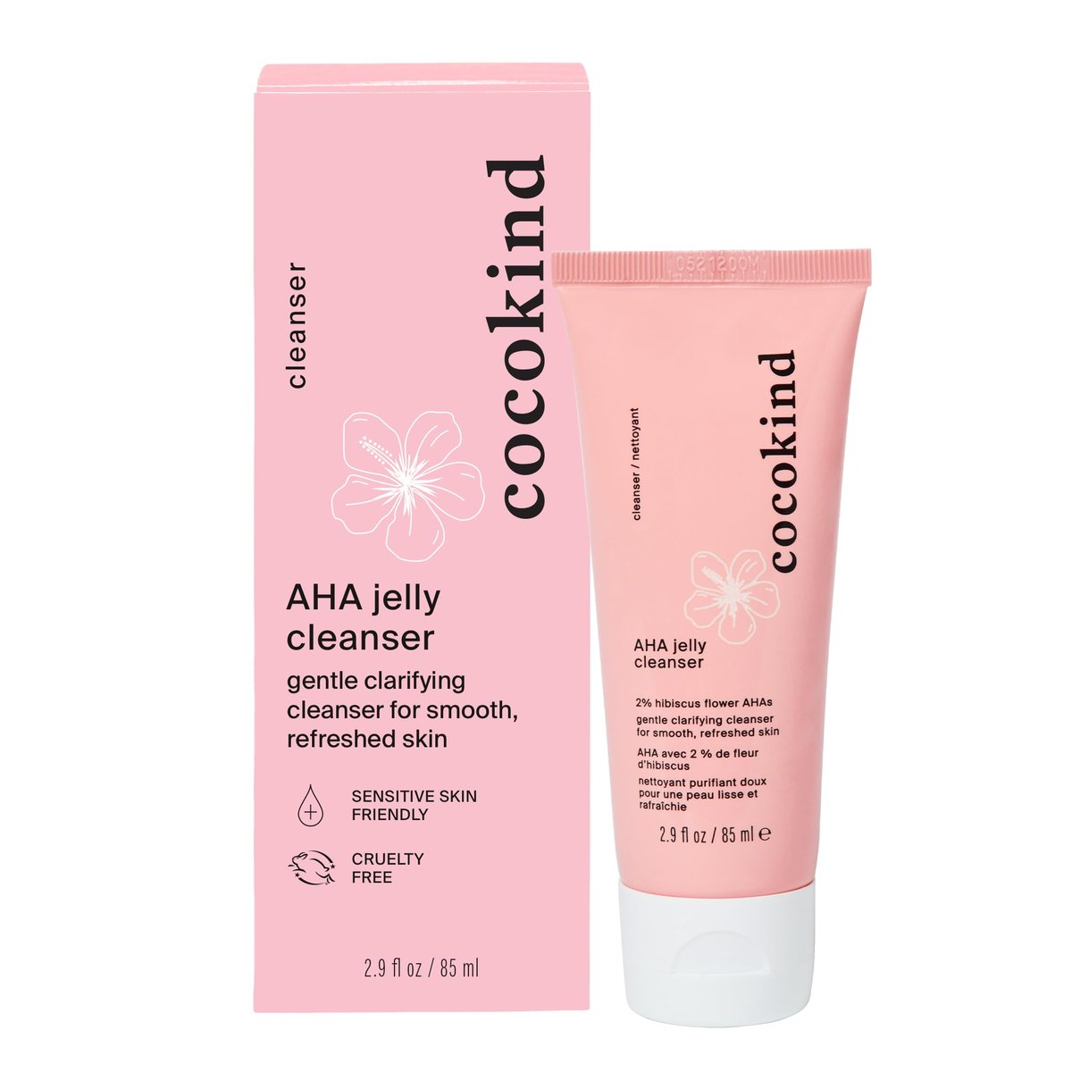 Cocokind AHA Jelly Cleanser - Gentle Exfoliating Face Wash with AHA, BHA & Hyaluronic Acid for Oily Skin, 2.9 Fl Oz Avelisse