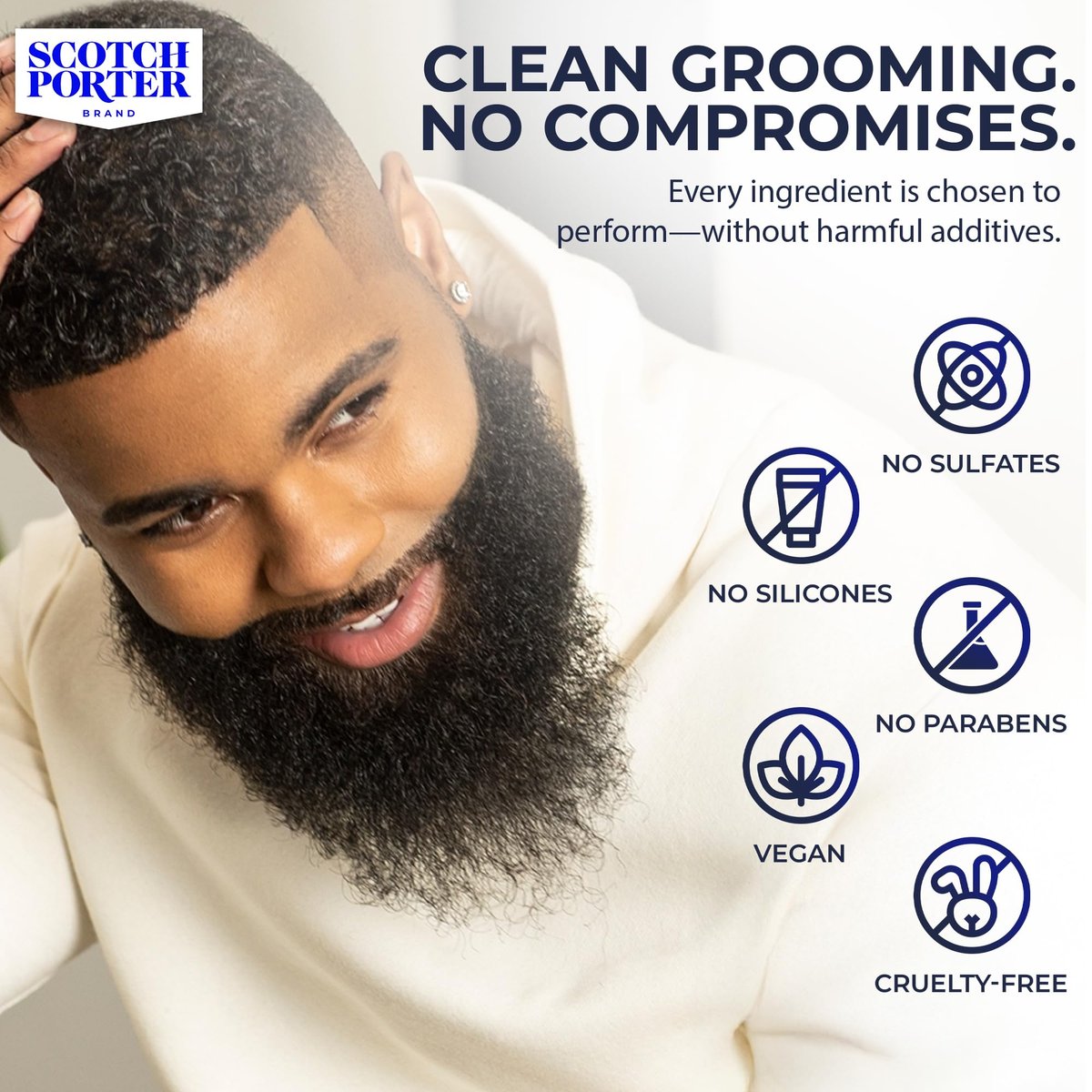 Scotch Porter Restorative Leave-In Beard Conditioner – Deep Conditioning Softener for Dry, Coarse Beards – Lightweight Hydration & Frizz Control – 4 oz. Avelisse