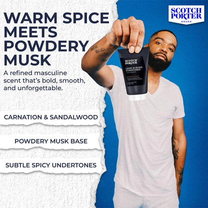 Scotch Porter Restorative Leave-In Beard Conditioner – Deep Conditioning Softener for Dry, Coarse Beards – Lightweight Hydration & Frizz Control – 4 oz. Avelisse