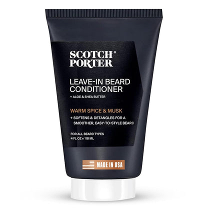 Scotch Porter Restorative Leave-In Beard Conditioner – Deep Conditioning Softener for Dry, Coarse Beards – Lightweight Hydration & Frizz Control – 4 oz. Avelisse
