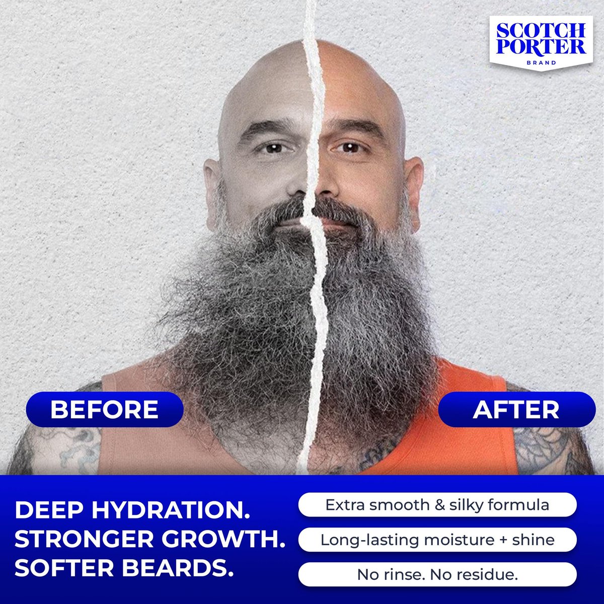 Scotch Porter Restorative Leave-In Beard Conditioner – Deep Conditioning Softener for Dry, Coarse Beards – Lightweight Hydration & Frizz Control – 4 oz. Avelisse