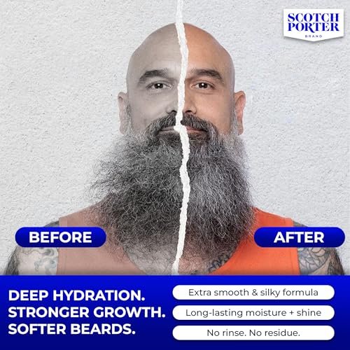 Scotch Porter Restorative Leave-In Beard Conditioner – Deep Conditioning Softener for Dry, Coarse Beards – Lightweight Hydration & Frizz Control – 4 oz. Avelisse
