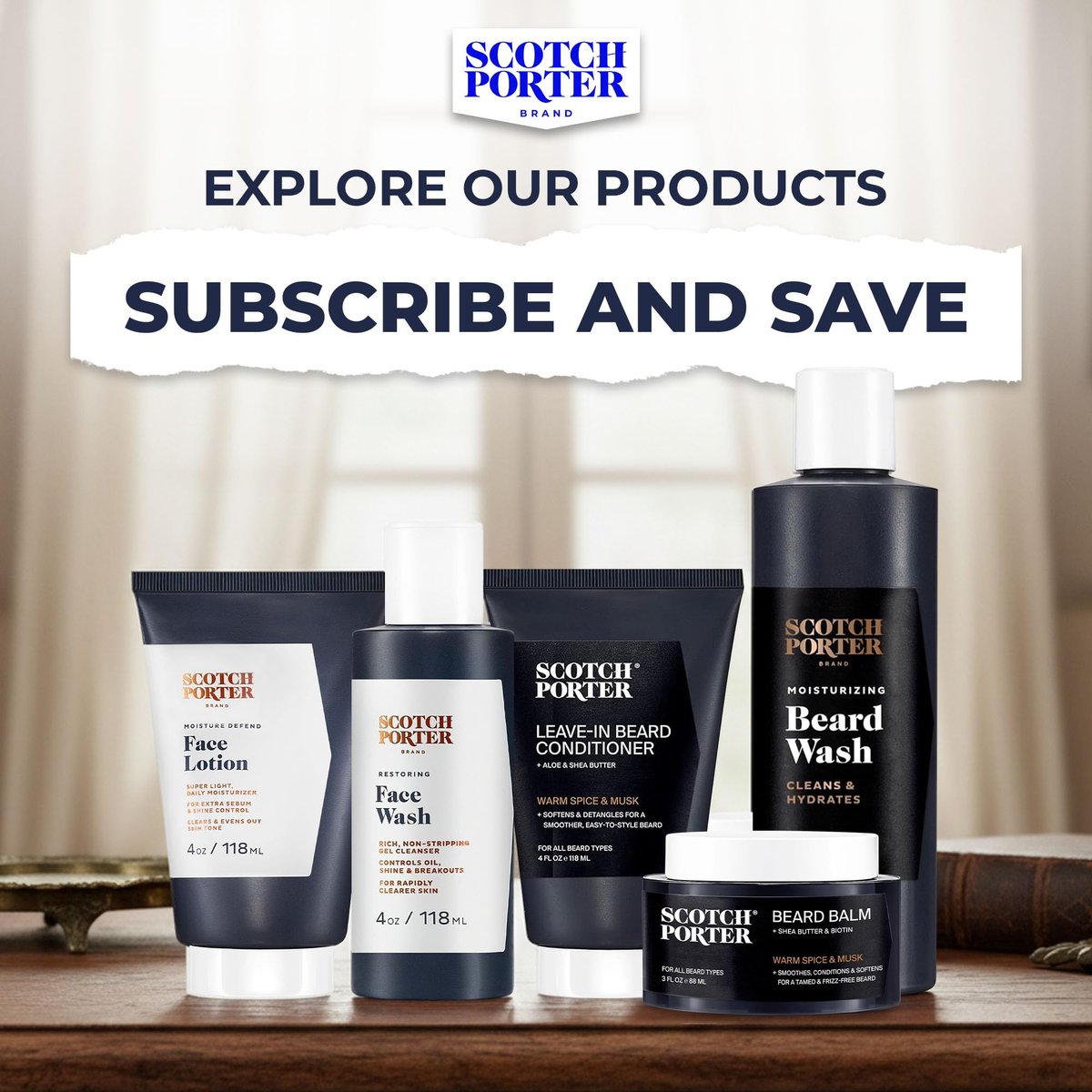 Scotch Porter Restorative Leave-In Beard Conditioner – Deep Conditioning Softener for Dry, Coarse Beards – Lightweight Hydration & Frizz Control – 4 oz. Avelisse