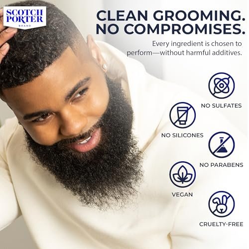 Scotch Porter Restorative Leave-In Beard Conditioner – Deep Conditioning Softener for Dry, Coarse Beards – Lightweight Hydration & Frizz Control – 4 oz. Avelisse