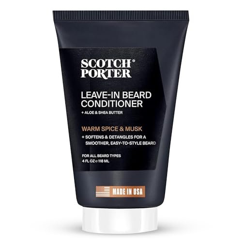 Scotch Porter Restorative Leave-In Beard Conditioner – Deep Conditioning Softener for Dry, Coarse Beards – Lightweight Hydration & Frizz Control – 4 oz. Avelisse