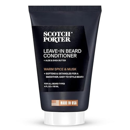 Scotch Porter Restorative Leave-In Beard Conditioner – Deep Conditioning Softener for Dry, Coarse Beards – Lightweight Hydration & Frizz Control – 4 oz. Avelisse