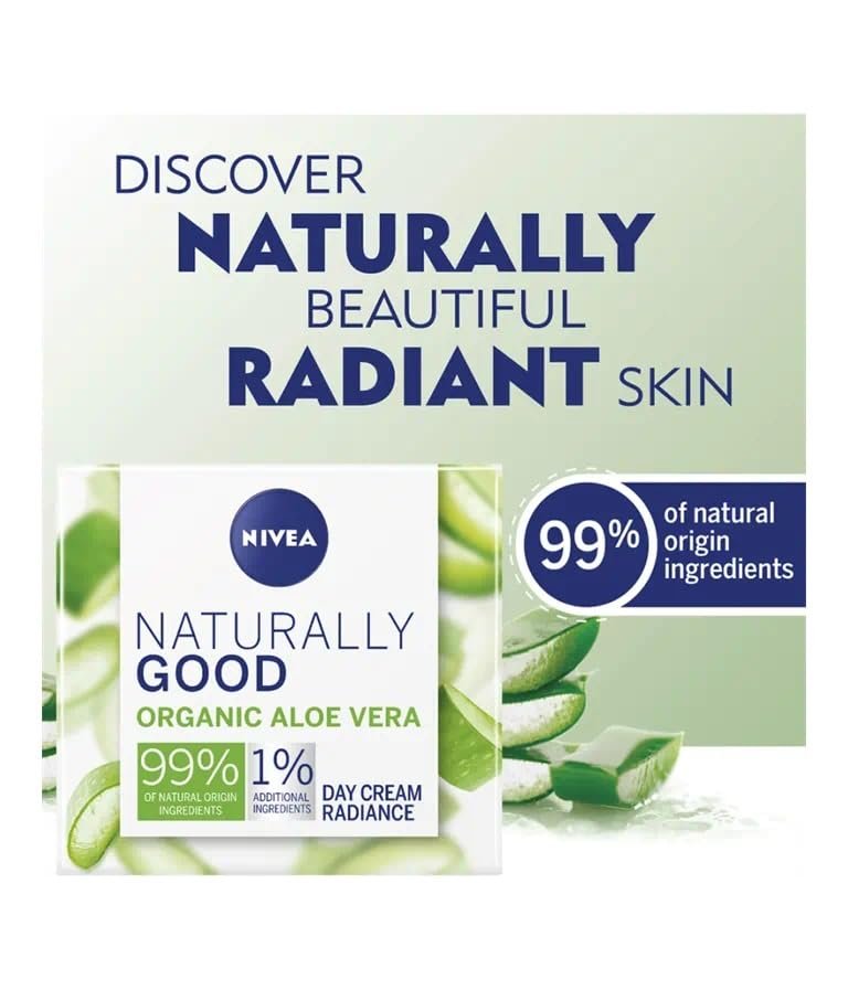 NIVEA NATURALLY GOOD Cream Day Care Radiance Aloe Vera 50ml - Natural Radiance Face Moisturizer - görsel 5