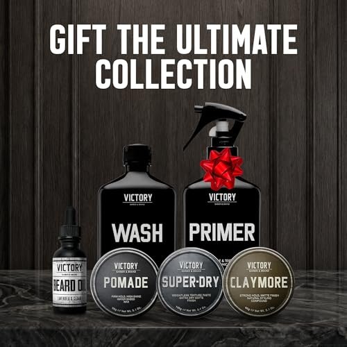 Victory Barber & Brand Hair Clay Pomade - Strong Hold Matte Finish Men's Styling Clay, Made in USA, 3.1 oz Avelisse