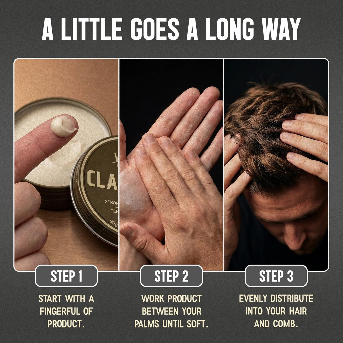 Victory Barber & Brand Hair Clay Pomade - Strong Hold Matte Finish Men's Styling Clay, Made in USA, 3.1 oz Avelisse