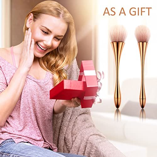 Boao 2-Piece Large Fluffy Makeup Brush Set - Rose Gold Soft Synthetic Bronzer Powder Brush for Blending, Buffing & Foundation - görsel 11