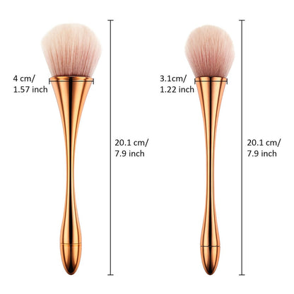 Boao 2-Piece Large Fluffy Makeup Brush Set - Rose Gold Soft Synthetic Bronzer Powder Brush for Blending, Buffing & Foundation