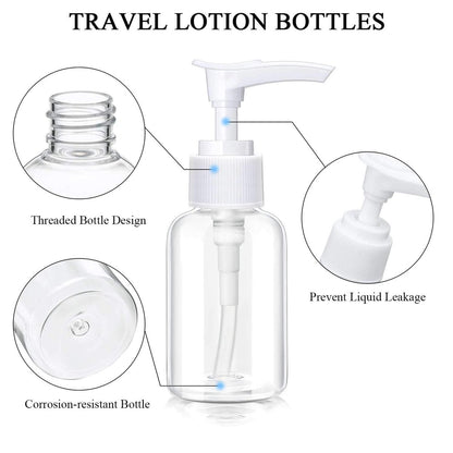 4 Pack Transparent Travel Pump Bottles – Mini Plastic Foamer Dispensers for Lotion, Shampoo, and Cosmetics