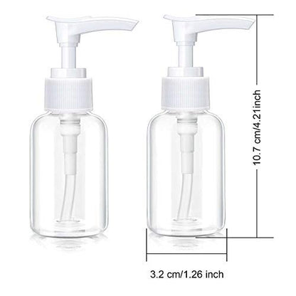 4 Pack Transparent Travel Pump Bottles – Mini Plastic Foamer Dispensers for Lotion, Shampoo, and Cosmetics