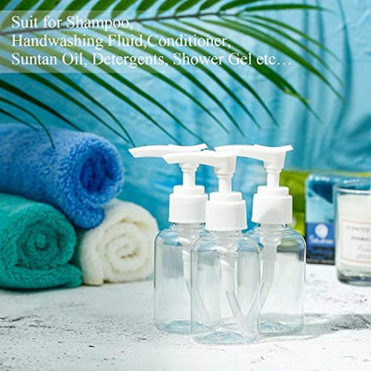 4 Pack Transparent Travel Pump Bottles – Mini Plastic Foamer Dispensers for Lotion, Shampoo, and Cosmetics