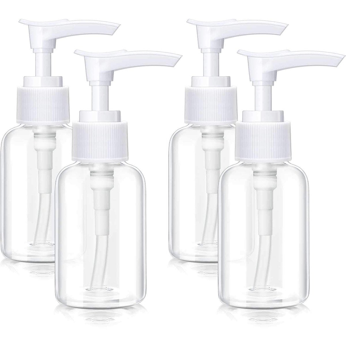 4 Pack Transparent Travel Pump Bottles – Mini Plastic Foamer Dispensers for Lotion, Shampoo, and Cosmetics - görsel 1