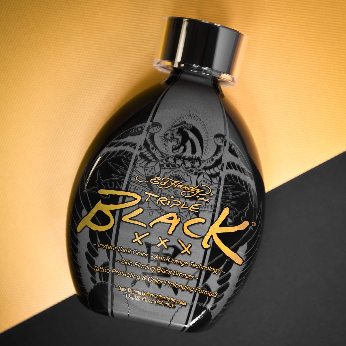 Ed Hardy BLACK XXX Instant Dark Color Tanning Lotion, 13.5 oz Avelisse