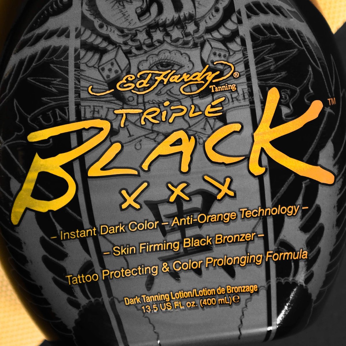 Ed Hardy BLACK XXX Instant Dark Color Tanning Lotion, 13.5 oz Avelisse
