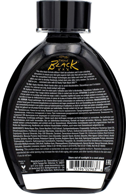 Ed Hardy BLACK XXX Instant Dark Color Tanning Lotion, 13.5 oz Avelisse