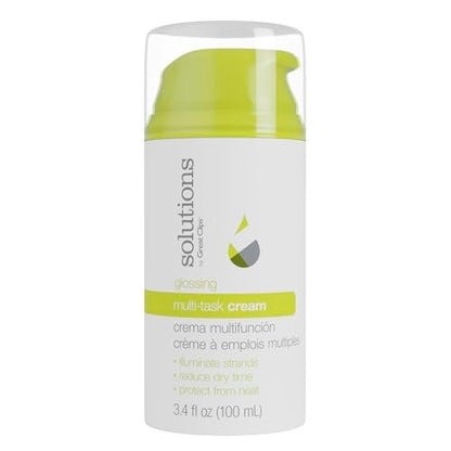 GREAT CLIPS Solutions Glossing Multi-Task Cream 3.4 oz - Smooths & Softens Hair, Tames Frizz & Fly-aways Avelisse