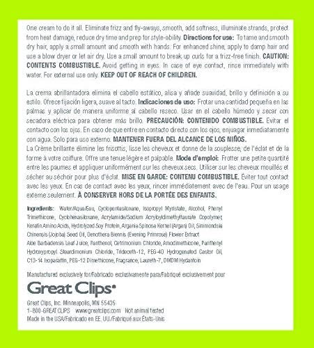 GREAT CLIPS Solutions Glossing Multi-Task Cream 3.4 oz - Smooths & Softens Hair, Tames Frizz & Fly-aways Avelisse